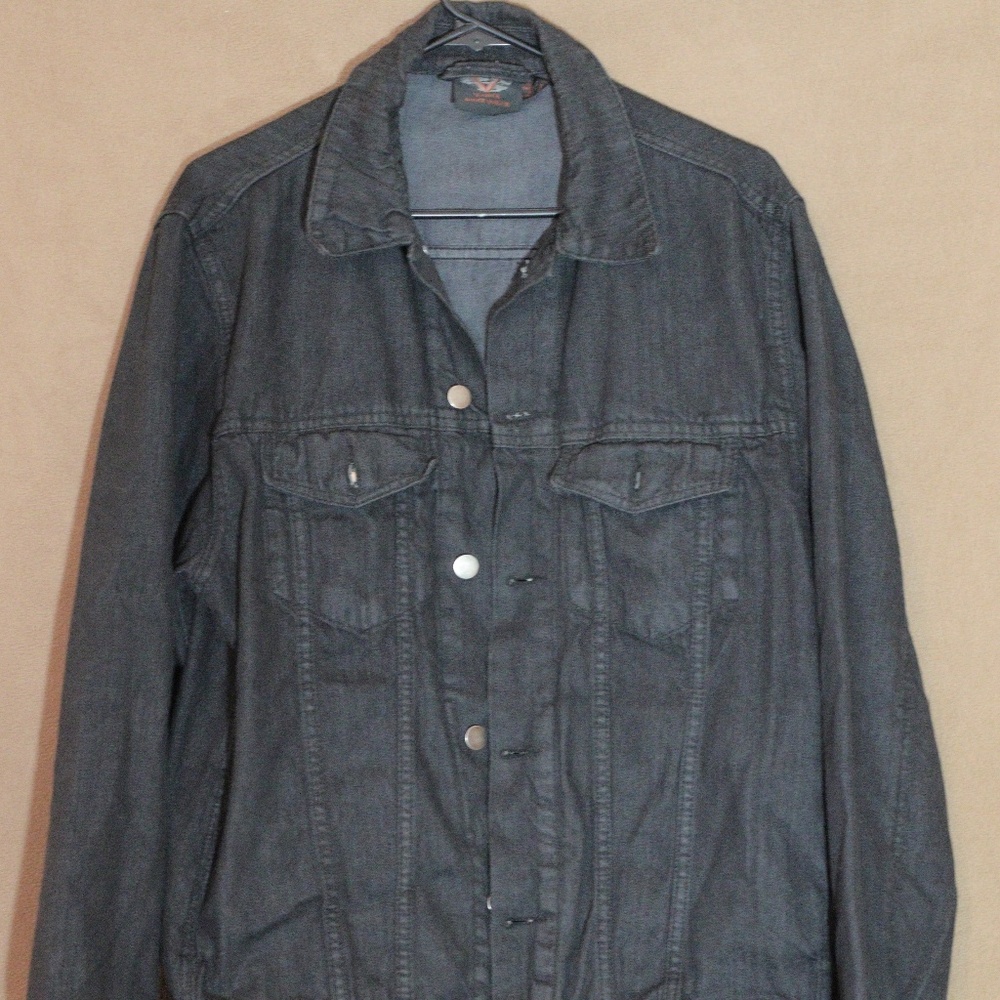 Vance Biker Wear Black Denim / Jean Jacket